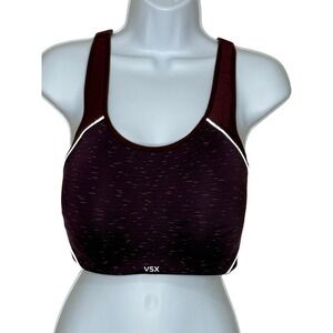 Victoria's Secret VSX Wireless Sports Bra Plum Purple Criss Cross Straps 36DD